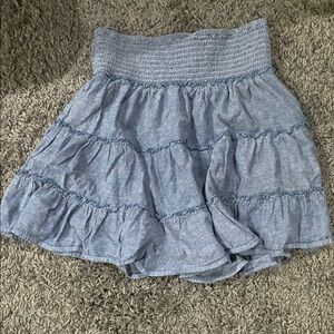 American Eagle Outfitters Blue Smocked Skirt